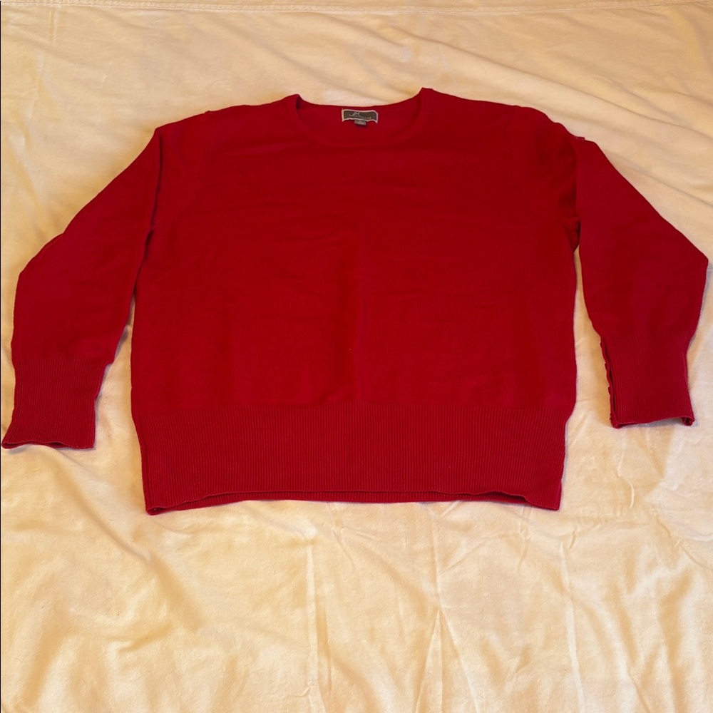Women’s Petite Large Red Sweater JM Collection